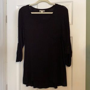 3/4 length sleeve with button, left breast pocket